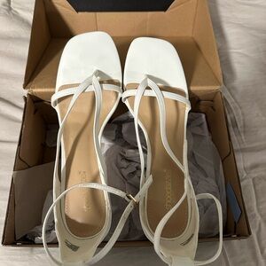Shoe Dazzle Elegant White Strappy Heels